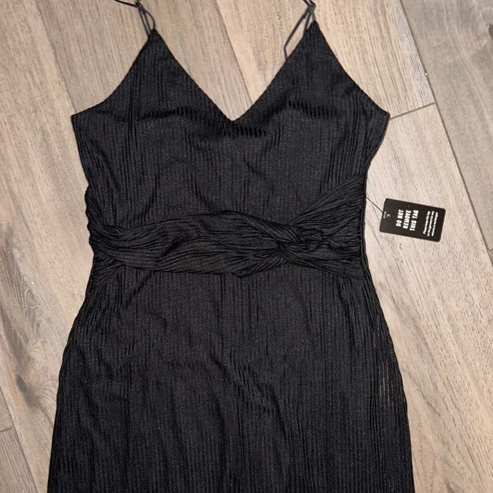 Express Black Spaghetti Strap Midi Dress Fully Lined Size Small S New with Tag